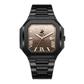 Beverly Hills Polo Club Men's Analog Watch, Brown Dial  With Black Stainless Steel Band, BP3845X.610